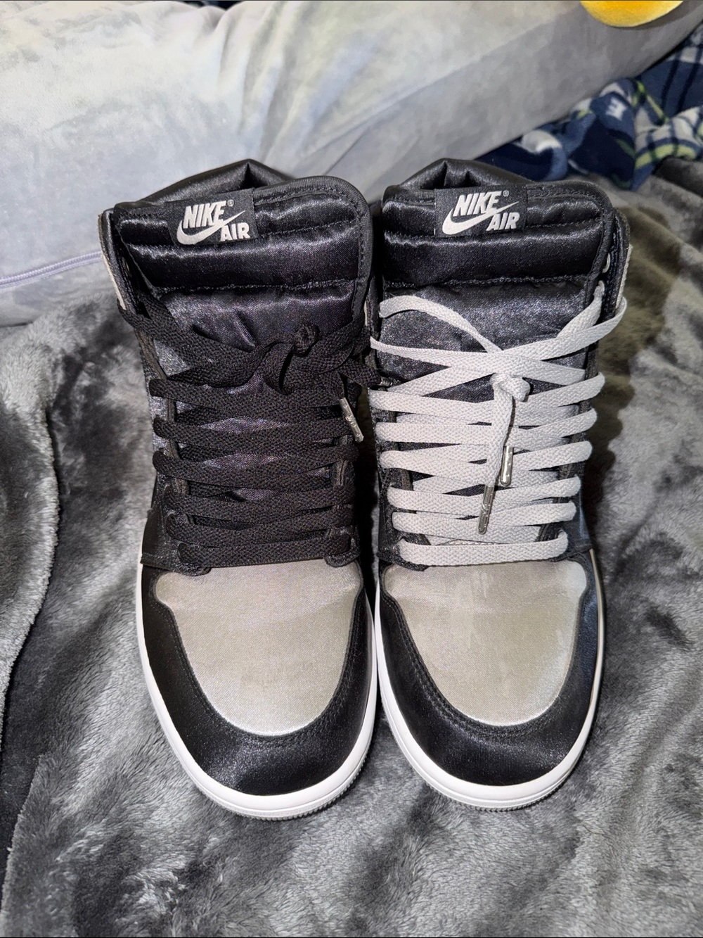 Nike Air High-Top Sneakers in Black & Gray